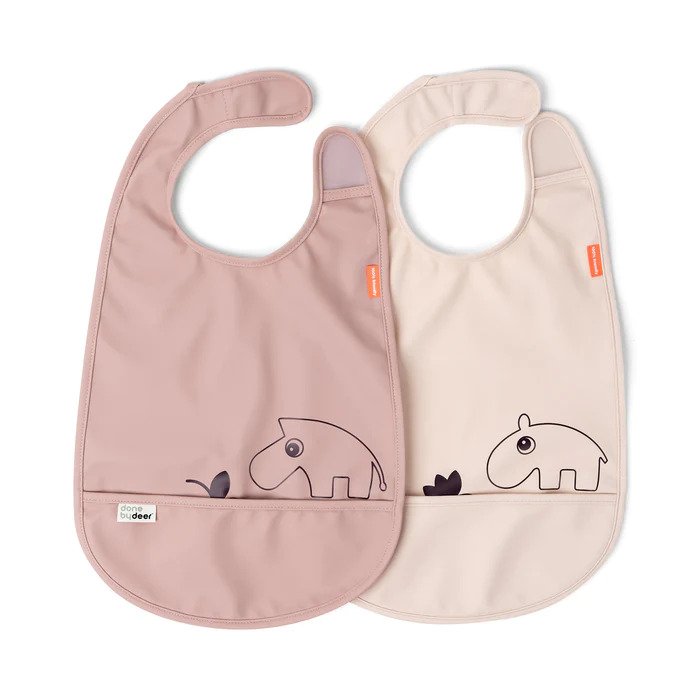 Done By Deer Bib W/Velcro (2pack) Deer Friends Powder