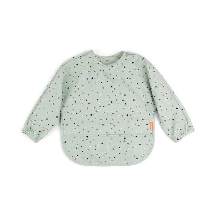 Done By Deer Sleeved Pocket Bib Happy Dots Green