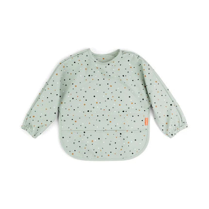 Done By Deer Sleeved Pocket Bib Happy Dots Green