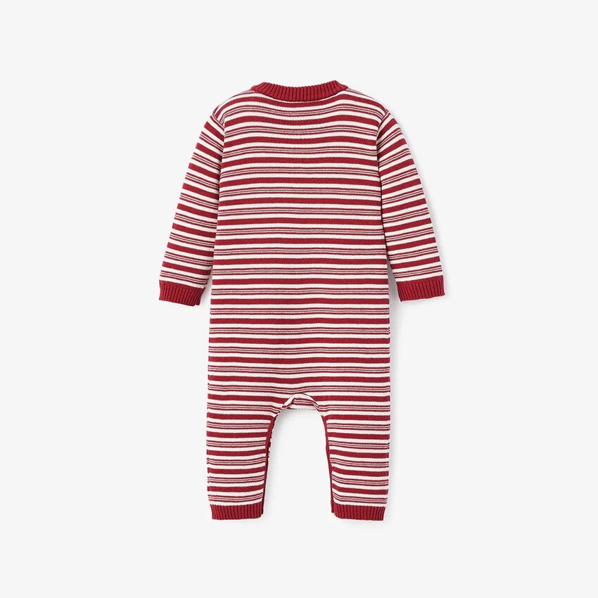 Elegant Baby Jumpsuit Santa w/ Hat Red Stripe