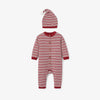 Elegant Baby Jumpsuit Santa w/ Hat Red Stripe