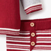 Elegant Baby Santa Jacket w/ Pants Stripe Red