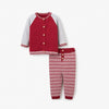 Elegant Baby Santa Jacket w/ Pants Stripe Red