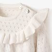 Elegant Baby Sweater Pointelle Jumpsuit White/Blanc