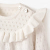 Elegant Baby Sweater Pointelle Jumpsuit White/Blanc