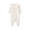 Elegant Baby Sweater Pointelle Jumpsuit White/Blanc