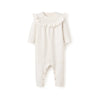 Elegant Baby Sweater Pointelle Jumpsuit White/Blanc