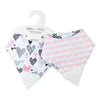 Glitter & Spice Double Sided Chew Bib Geo Hearts/Scallop Trim