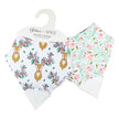 Glitter & Spice Double Sided Organic Chew Bib - Oh Deer/Tulip