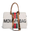 Childhome Mommy Bag Big Off White Stripes Green/Red