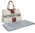 Childhome Mommy Bag Big Off White Stripes Green/Red