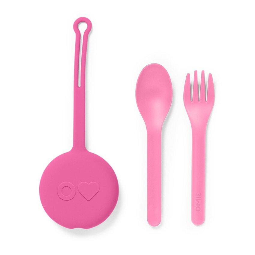 OmiePod Utensil Set - Bubble Pink