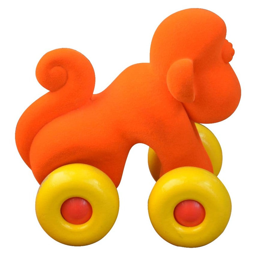 Rubbabu Aniwheelies  Monkey Orange  - Large