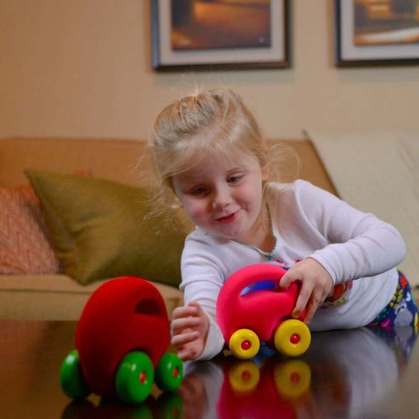 Rubbabu Soft Baby Educational Toy Original Mascot Car- Turquoise