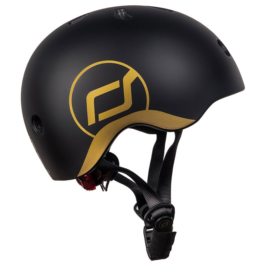 Scoot & Ride Kid Helmet S-M - Black/Gold