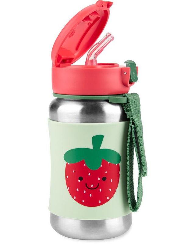 Skip Hop Spark Style SS Straw Bottle - Strawberry