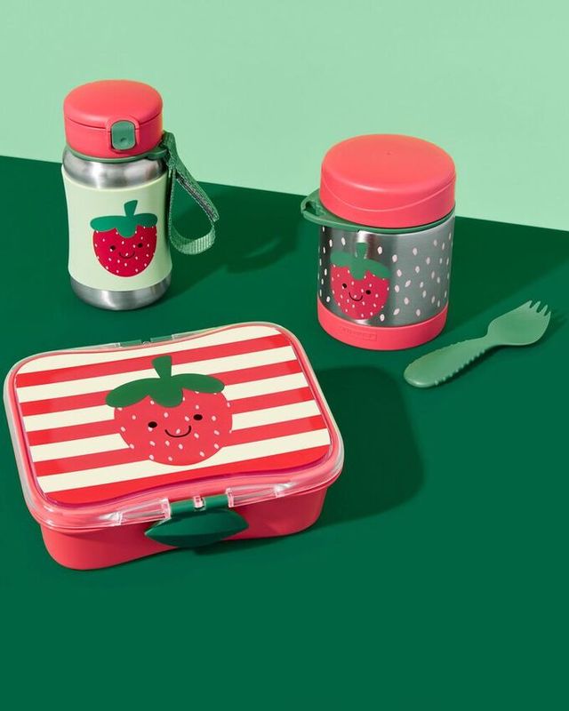 Skip Hop Spark Style SS Straw Bottle - Strawberry