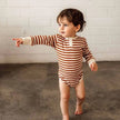 Snuggle Hunny Long Sleeve Bodysuit Biscuit Stripe