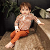 Snuggle Hunny Long Sleeve Bodysuit Biscuit Stripe