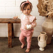 Snuggle Hunny Long Sleeve Bodysuit Rose Stripe