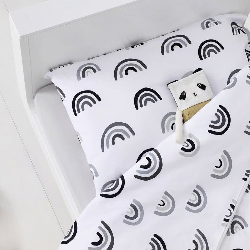 Snuz Cot Duvet Cover & Pillowcase set Mono Rainbow