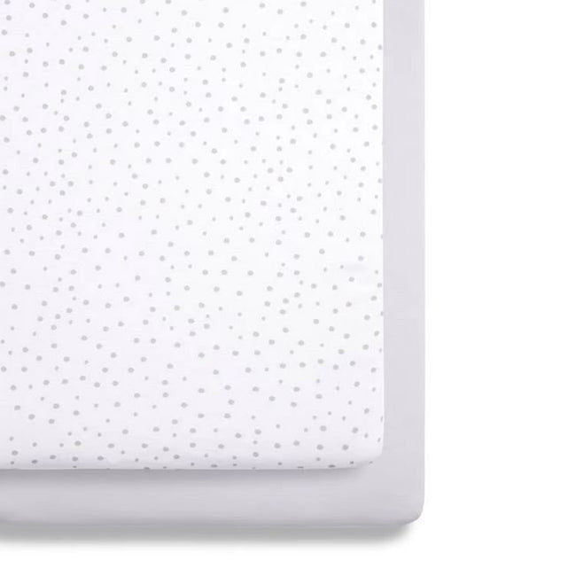 Snuz Designz Crib Fitted Sheet (2pack) Grey Spot