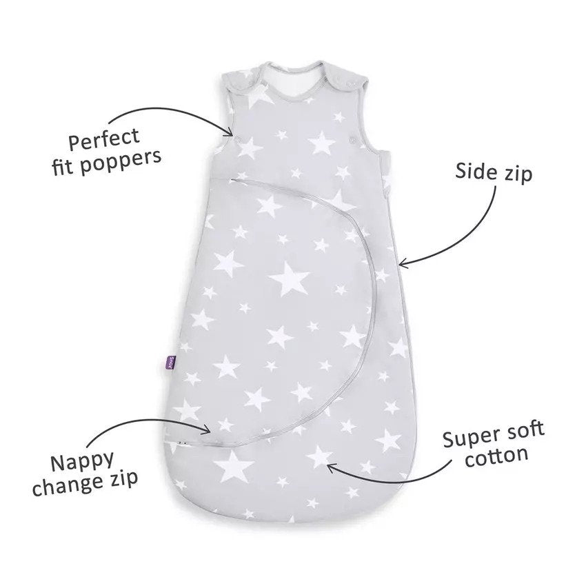 Snuz Snuzpouch Sleeping Bag 1.0 Tog (0-6M) White Star