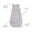 Snuz Snuzpouch Sleeping Bag, 1.0 TOG (0-6M) Cloud Nine