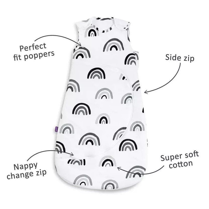 Snuz Snuzpouch Sleeping Bag, 1.0 TOG (0-6M) Mono Rainbow