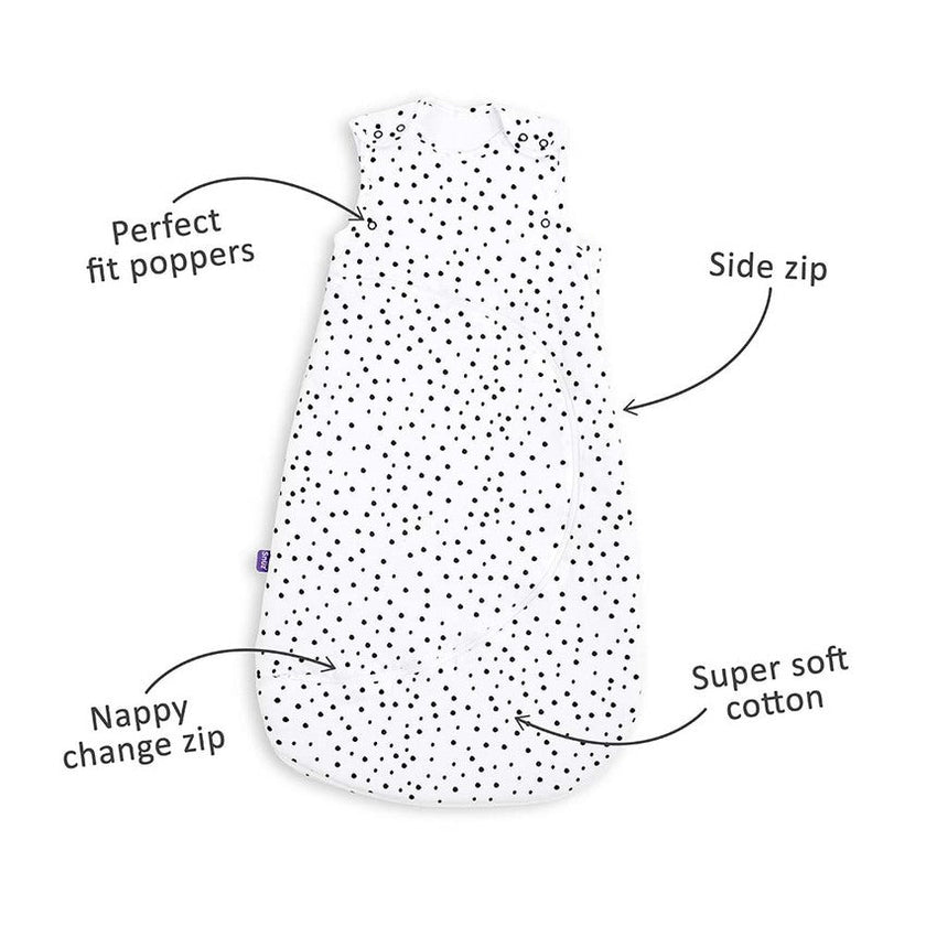 Snuz Snuzpouch Sleeping Bag, 1.0 TOG (0-6M) Mono Spot