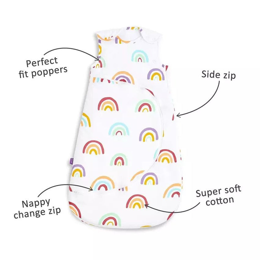 Snuz Snuzpouch Sleeping Bag, 1.0 TOG (0-6M) Rainbow