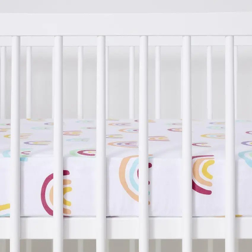 Snuz Twin Pack Cot Bed Fitted Sheets Multi Rainbow