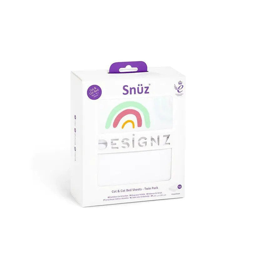 Snuz Twin Pack Cot Bed Fitted Sheets Multi Rainbow