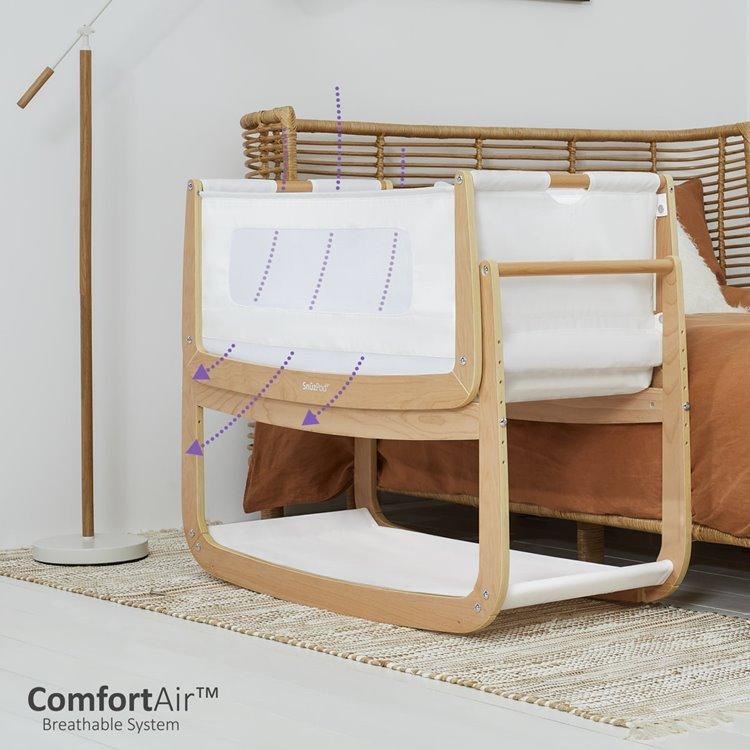 Snuz pod4 Bedside Crib Natural