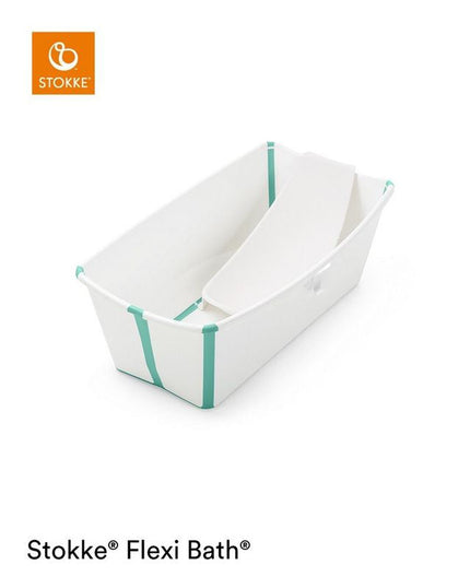 Stokke Flexi Bath + Newborn Support Bundle - White Aqua