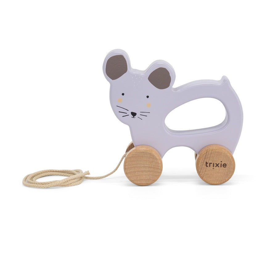 Trixie Wooden Pull Along Toy Mrs. Mouse